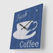 Rustic Coffee Clock Vierkante Klok (Hoek)