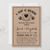 Rustic Coffee Couples Baby shower Baby Brouwen Kaart (Voorkant)