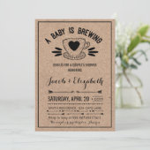 Rustic Coffee Couples Baby shower Baby Brouwen Kaart (Staand voorkant)