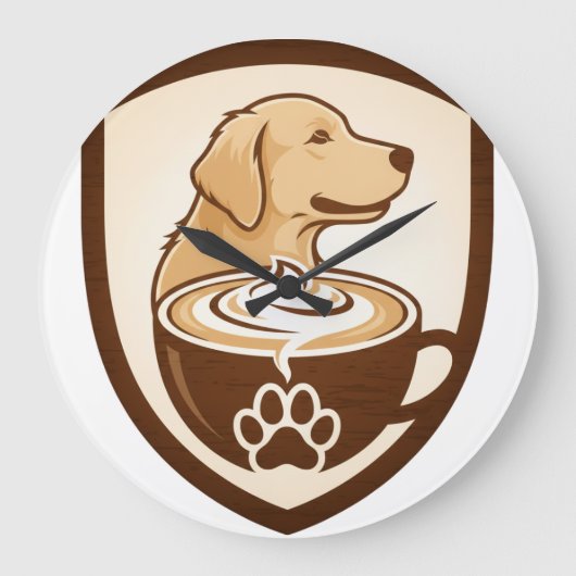 Rustic Coffee & Golden Retriever Schild Logo - Cof Grote Klok (Voorkant)