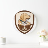 Rustic Coffee & Golden Retriever Schild Logo - Cof Grote Klok (Huis)