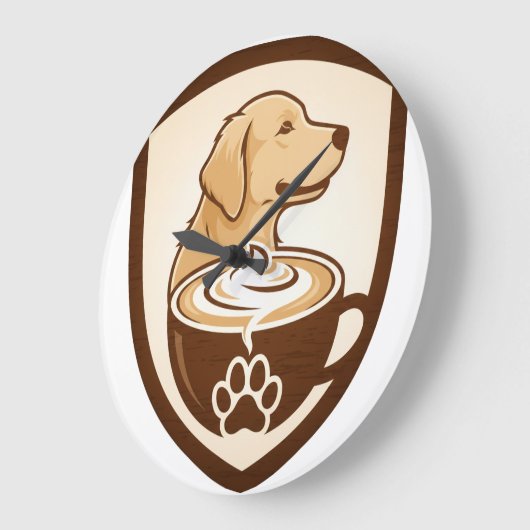 Rustic Coffee & Golden Retriever Shield Logo - Cof Grote Klok (Hoek)