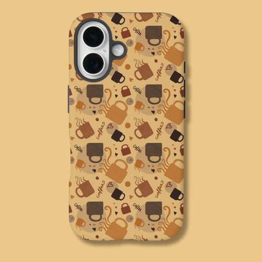 Rustic Coffee Love - Mok en hartpatroon Case-Mate iPhone Case
