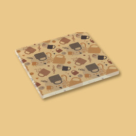 Rustic Coffee Love - Mok en hartpatroon Glazen Onderzetter