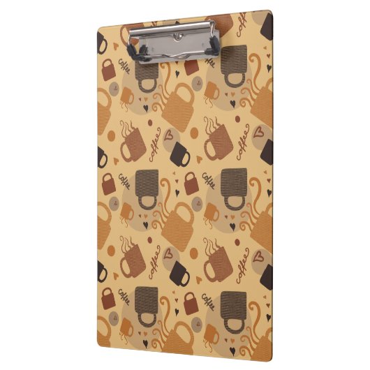 Rustic Coffee Love - Mok en hartpatroon Klembord (Links)