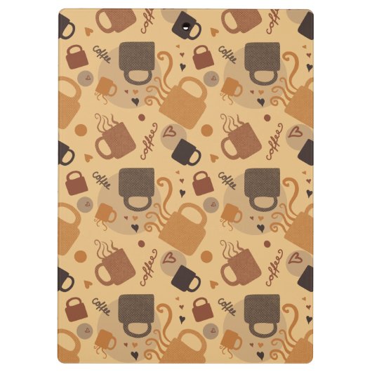 Rustic Coffee Love - Mok en hartpatroon Klembord (Achterkant)