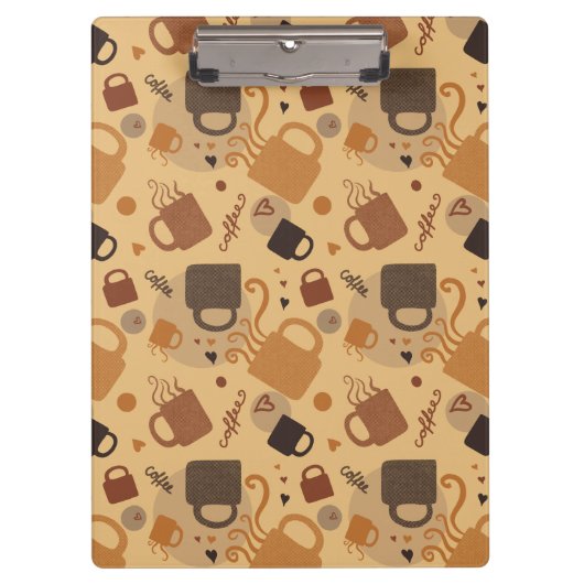 Rustic Coffee Love - Mok en hartpatroon Klembord (Voorkant)