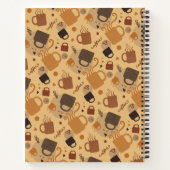 Rustic Coffee Love - Mok en hartpatroon Notitieboek (Achterkant)