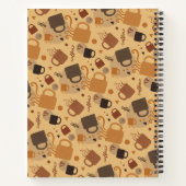 Rustic Coffee Love - Mok en hartpatroon Notitieboek (Achterkant)