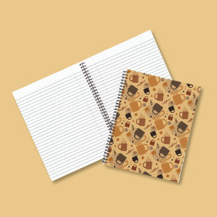 Rustic Coffee Love - Mok en hartpatroon Notitieboek