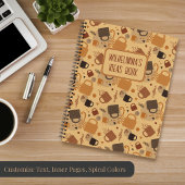 Rustic Coffee Love - Mok en hartpatroon Notitieboek