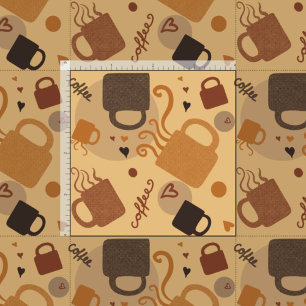 Rustic Coffee Love - Mok en hartpatroon Stof
