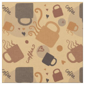 Rustic Coffee Love - Mok en hartpatroon Stof (Close Up)