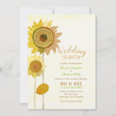 Rustic Collage Sunflower Wedding Kaart (Voorkant)