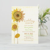 Rustic Collage Sunflower Wedding Kaart (Staand voorkant)