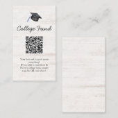 Rustic College Fonds Afstudeer QR Code Informatiekaartje (Voorkant / Achterkant)