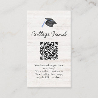 Rustic College Fonds Afstudeer QR Code Informatiekaartje