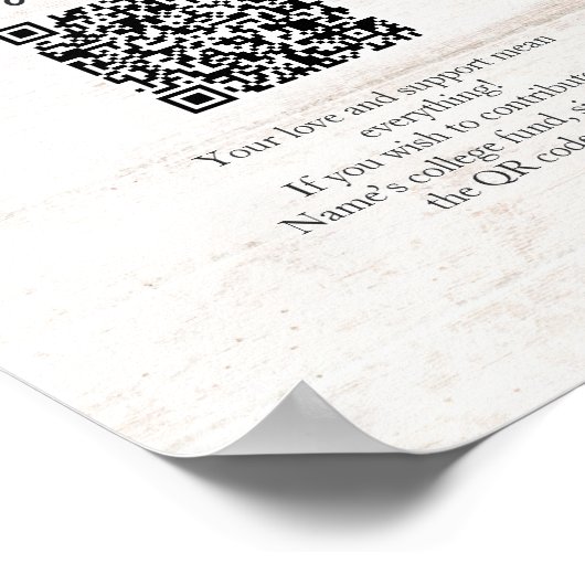 Rustic College Fonds Afstudeer QR Code Poster (Hoek)