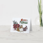 Rustic Collie Christmas Feestdagen Kaart (Voorkant)