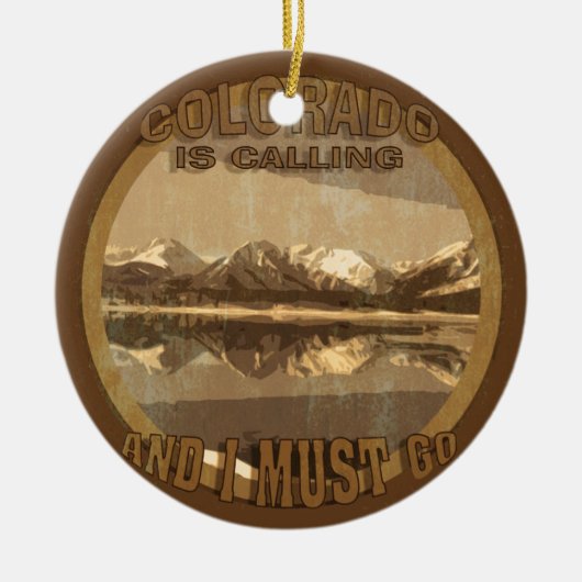 Rustic Colorado belt en ik moet een sieraad maken. Keramisch Ornament (Voorkant)