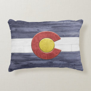 Rustic Colorado Flag Accent Kussen