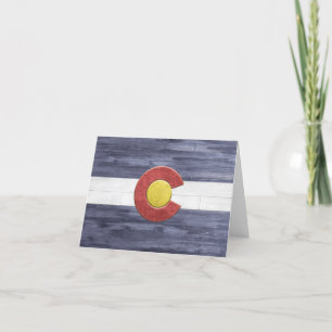 Rustic Colorado Flag Bedankkaart