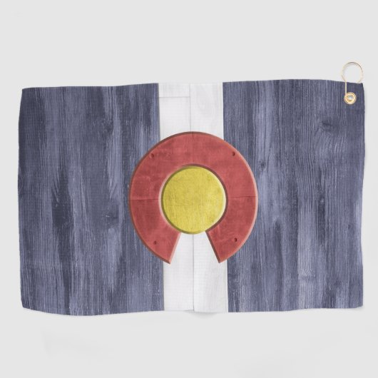 Rustic Colorado Flag Golfhanddoek (Horizontaal)