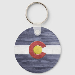 Rustic Colorado Flag Sleutelhanger
