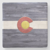 Rustic Colorado Flag Stenen Onderzetter (Voorkant)