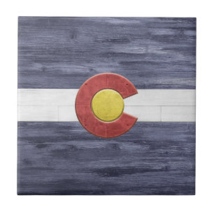 Rustic Colorado Flag Tegeltje
