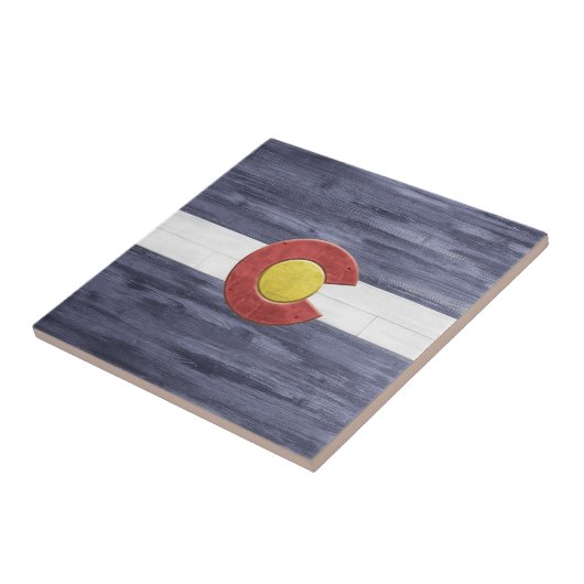 Rustic Colorado Flag Tegeltje (Zijkant)