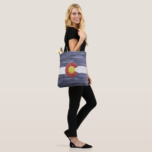 Rustic Colorado Flag Tote Bag (Op model)