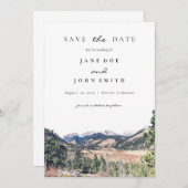 Rustic Colorado Mountains Weddenschap Save The Date (Voorkant / Achterkant)