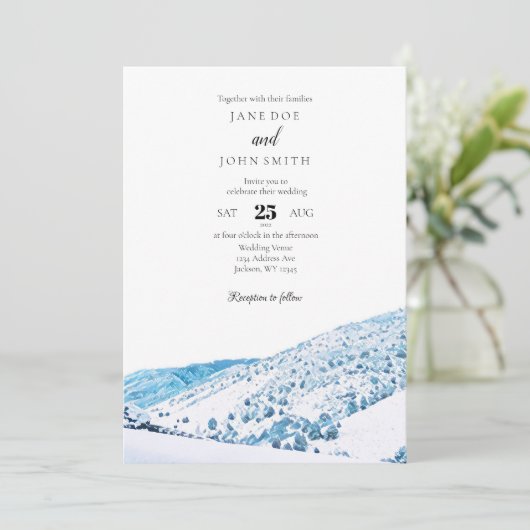 Rustic Colorado Winter Wedding Kaart (Staand voorkant)