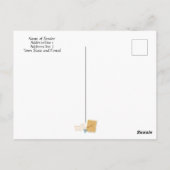 Rustic Compass Roos Hood Dank u Briefkaart (Achterkant)