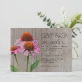 Rustic Coneflower Wedding Invitations Kaart (Staand voorkant)