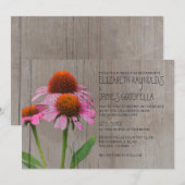 Rustic Coneflower Wedding Invitations Kaart (Voorkant / Achterkant)