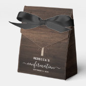 Rustic Confirmation Party Script Church Cross Bedankdoosjes (Voorkant Zijde)