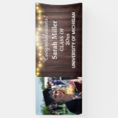 Rustic Congrats afstuderen 2023 met naam & foto Spandoek (Verticaal)