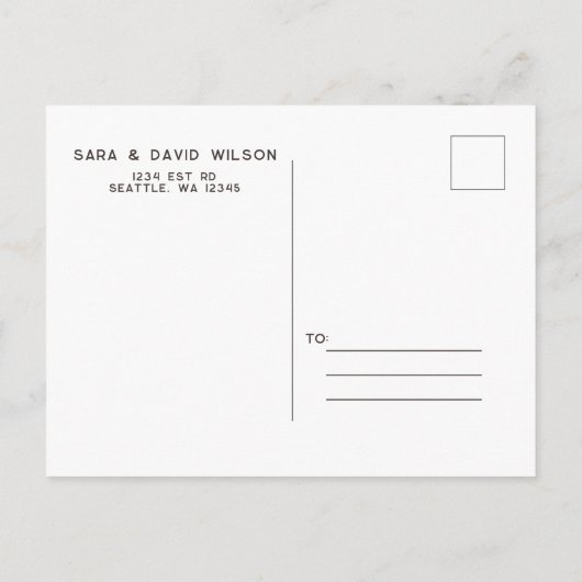 Rustic Conifer Pine cone bruiloft Opslaan Datum Aankondigingskaart (Achterkant)