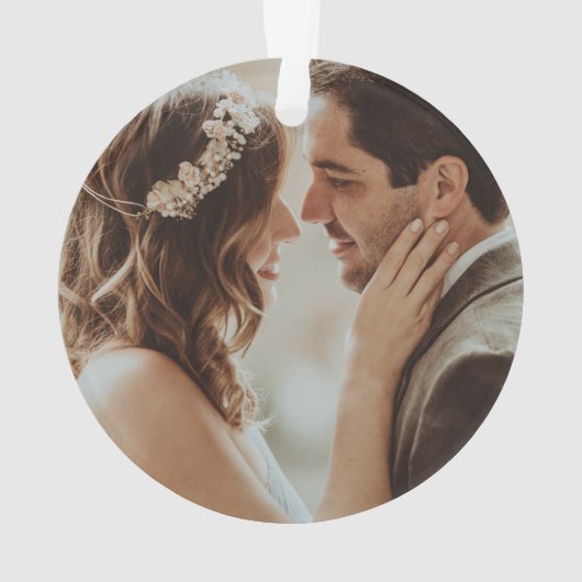 Rustic Conifer pine-kloon slaat de datumfoto op Ornament (achterkant)