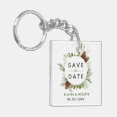 Rustic Conifer pine-kloon slaat de datumfoto op Sleutelhanger (Voorkant Links)