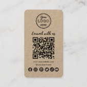 Rustic Connect with US Social Media QR Code Visitekaartje (Voorkant)