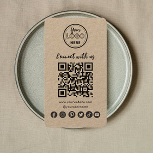 Rustic Connect with US Social Media QR Code Visitekaartje