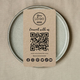 Rustic Connect with US Social Media QR Code Visitekaartje
