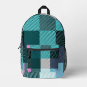 Rustic Contemporary Plaid Bedrukte Rugzak (Voorkant)