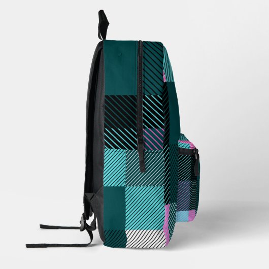 Rustic Contemporary Plaid Bedrukte Rugzak (Links)