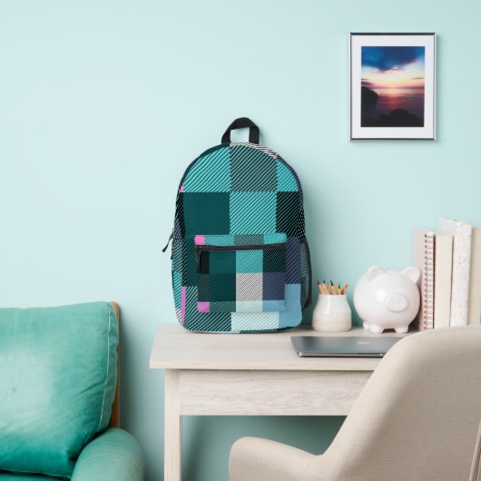 Rustic Contemporary Plaid Bedrukte Rugzak (Insitu)