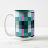 Rustic Contemporary Plaid Tweekleurige Koffiemok (Links)