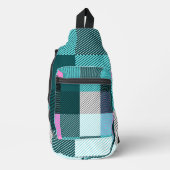 Rustic Contemporary Schotse ruit Sling Bag (Voorkant)